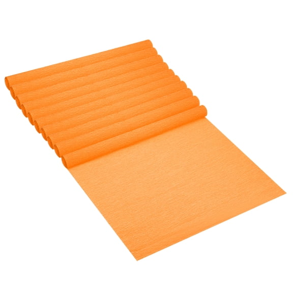 Uxcell 4.9ft Crepe Paper Roll, 10 Roll 20" Width Soft Paper Streamer Sheet for Craft, Orange
