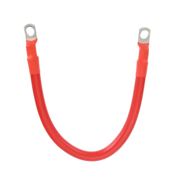 Uxcell 4 AWG Gauge Battery Cable Wire 1FT Length 5/16" Diameter Positive and Negative Copper Alternator Connector Extender with SC Terminals for Car RV Golf Cart Marine, Red
