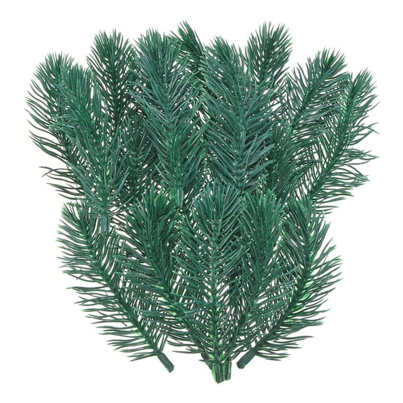 Uxcell 4" Artificial Green Pine Needles, 48 Pack Branches Small Twigs Stems Picks for Christmas, Style 2