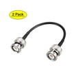 thumbnail image 1 of Uxcell 4'' BNC Male to Male Coaxial Jumper Cable 50 Ohm RG174 Shorter Length Metal Black 2pcs, 1 of 5