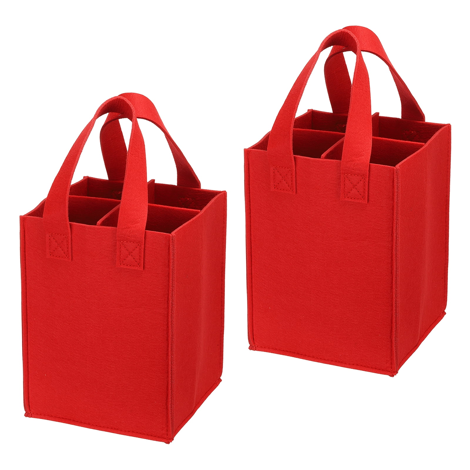 Uxcell 4 Bottle Wine Carrier Tote Bag 2 Pack Wine Bottle Carrying Bag with Divider Wine Storage Bag Red Walmart Business Supplies