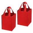 thumbnail image 1 of Uxcell 4 Bottle Wine Carrier Tote Bag, 2 Pack Wine Bottle Carrying Bag with Divider Wine Storage Bag, Red, 1 of 6