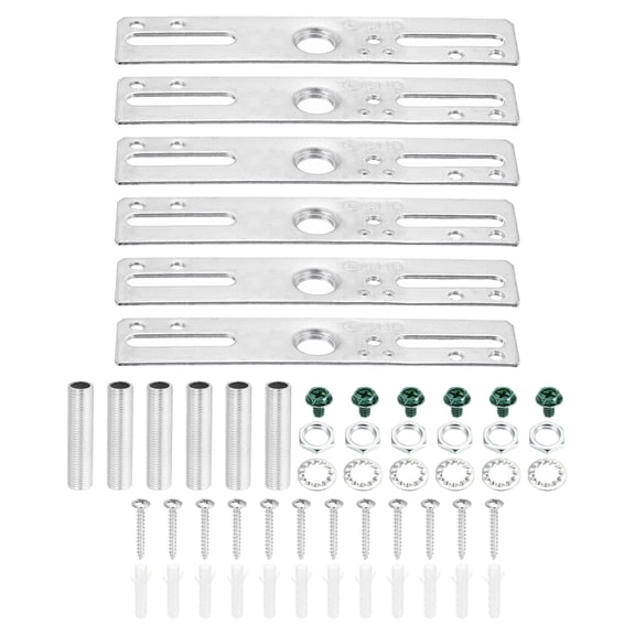 Uxcell 4" Ceiling Light Plate Kit, 6 Pack Light Crossbar Mounting Bracket, Silver