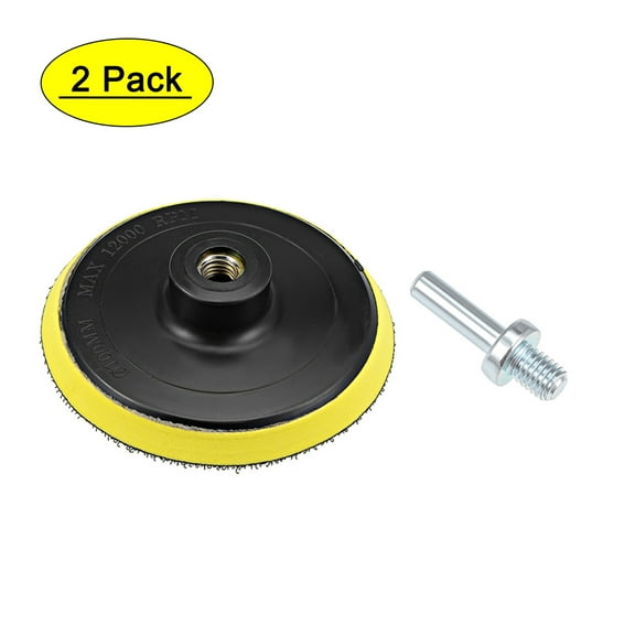 Uxcell 4" Dia M10 Drill Adapter Hook and Loop Backing Pad Abrasive Wheels Discs 2 Pcs