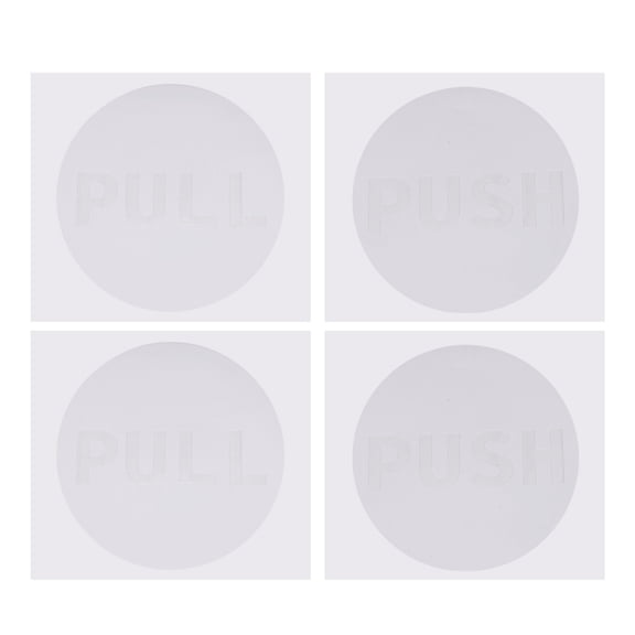 Uxcell 4" Dia Adhesive Round Push Pull Door Sign White 2 Set
