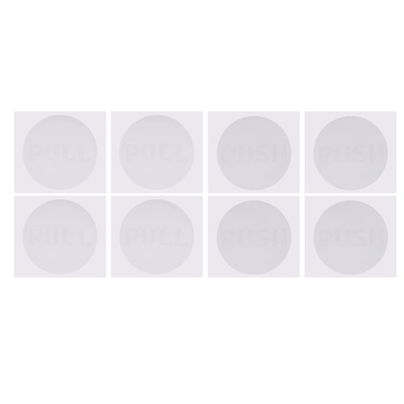 Uxcell 4" Dia Adhesive Round Push Pull Door Sign White 4 Set