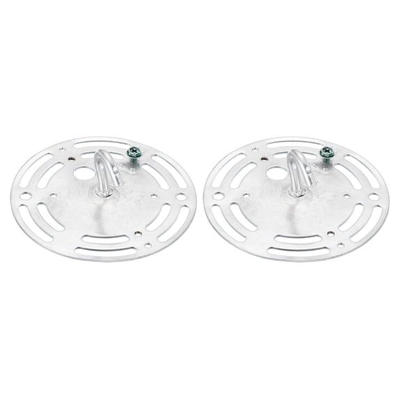 Uxcell 4" Diameter Light Crossbar, Carbon Steel Circle Hook Lamp Fixture with Ground Screw, Silver 2 Pack