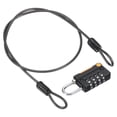thumbnail image 1 of Uxcell 4 Digit Combination Lock Security Cable 1 Set Outdoor Padlock Lock Chain Black 1.6Ft, 1 of 7