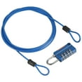 thumbnail image 1 of Uxcell 4 Digit Combination Lock Security Cable 1 Set Outdoor Padlock Lock Chain Blue 5Ft, 1 of 7