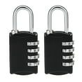thumbnail image 1 of Uxcell 4 Digit Combination Padlock, 4mm Steel Shackle Code Padlocks Black 2Packs, 1 of 6