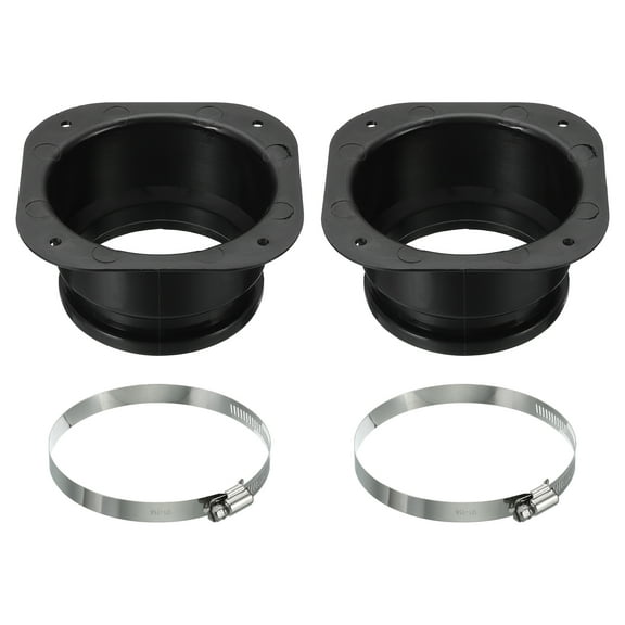 Uxcell 4" Duct Connector Flange 2 Pcs Dryer Vent Wall Plate Square to Round with Clamp for Air Cooling Ventilation