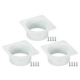 thumbnail image 1 of Uxcell 4" Duct Connector Flange Dryer Vent Wall Plate Square to Round Straight Ducting Plate White 3 Pack, 1 of 5