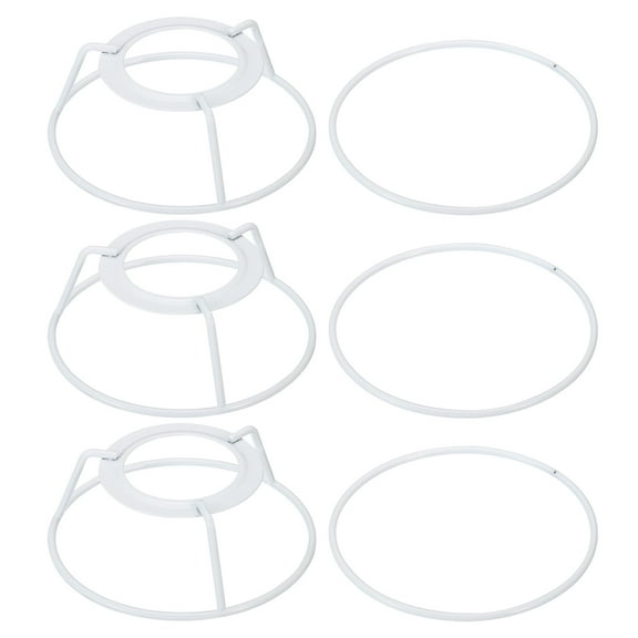 Uxcell 4" E26 E27 Lamp Shade Ring Frame with European Fitter, 3pcs Lampshade Holder Wire Frame DIY Drum Ring