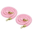 thumbnail image 1 of Uxcell 4 Feet Pink Velvet Stanchion Rope Crowd Control Barrier Rope with Snap Hooks, Golden 2 Pack, 1 of 6