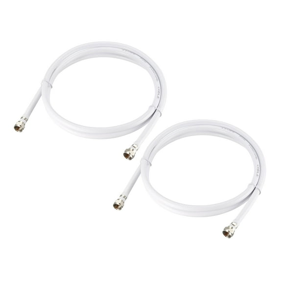 Uxcell RG6 Coaxial Cable With F Type Male to F Type Male Connectors 4 ft 2Pcs