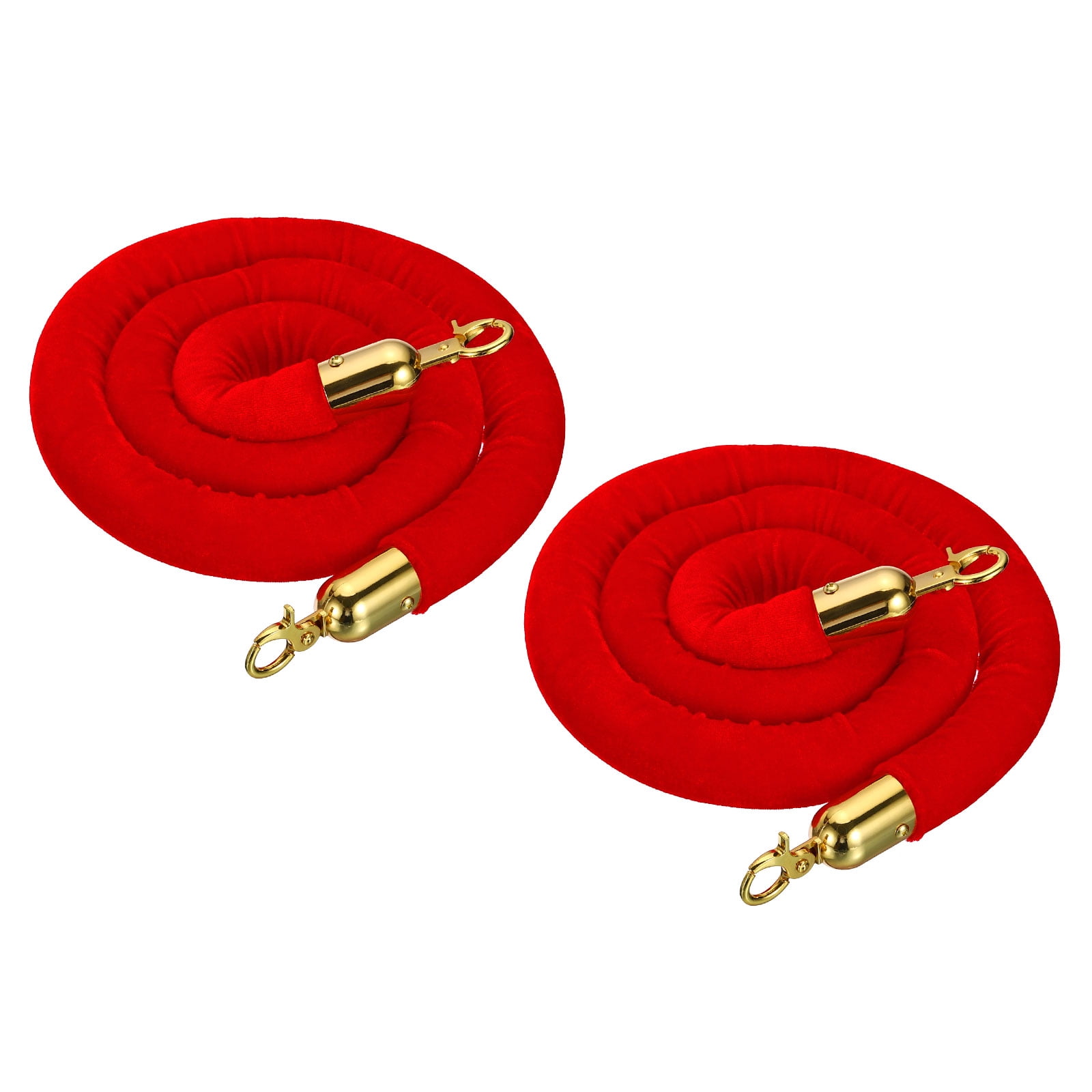 2 Barrières De Contrôle Foule Velours Rouge Pourpre - 4 Pieds, Corde Dorée, Neuf Sous Emballage, Marque Zaplyte