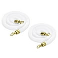 thumbnail image 1 of Uxcell 4 Feet White Velvet Stanchion Rope Crowd Control Barrier Rope with Snap Hooks, Golden 2 Pack, 1 of 6
