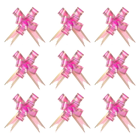 Uxcell 4" Gift Wrap Bows Christmas Pull Bow Baskets Present Wrapping Ribbon Bows Pink 20 Pack