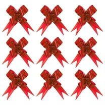 Uxcell 4" Gift Wrap Bows Christmas Pull Bow Baskets Present Wrapping Ribbon Bows Red 20 Pack