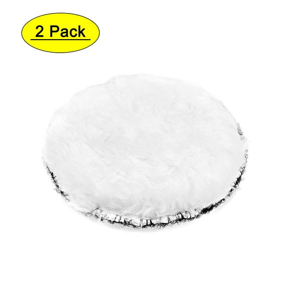Uxcell 4'' Hook and Loop Polishing Pads Wool White 2 Pack