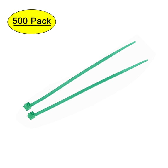 Uxcell 4 x 0.07 inch Self-Locking Zip Ties Cable Ties Nylon Green 500 pack