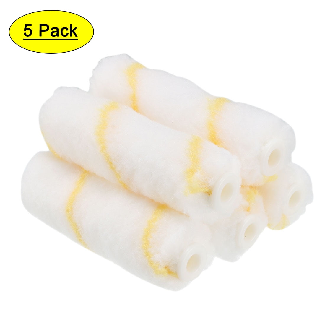 Uxcell 4 Inch 1/4 Hole Dia Mini Fabric Paint Roller Cover Nap Refill 5 Pack
