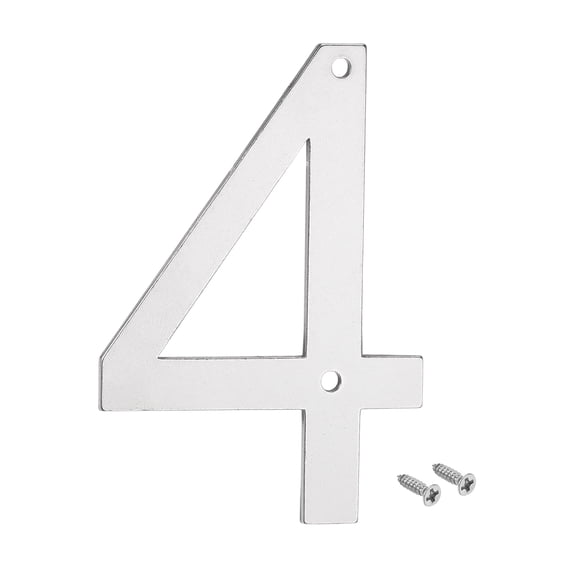 Uxcell 4 Inch 304 Stainless Steel House Number Polishing for Door Mailbox(Number 4)