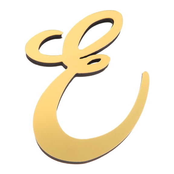 Uxcell 4 Inch 3D Acrylic Alphabet Mirror Wall Sticker Artistic Italics Letter E Self-Adhesive Art Letter Sign for Wall Home Bedroom Living DIY Home Decoration, Light Gold