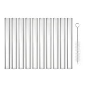 Uxcell 4 inch Borosilicate Glass Tubes, 10Pcs12mm OD 2mm Thick Glass Blowing Tubes Straight Pipe with Cleaning Brush for Laboratory Glass Making, Transparent