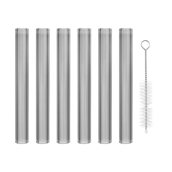 Uxcell 4 inch Borosilicate Glass Tubes 6 Pcs 0.47'' OD 0.08'' Thick Glass Blowing Tubes Straight Pipe Grey