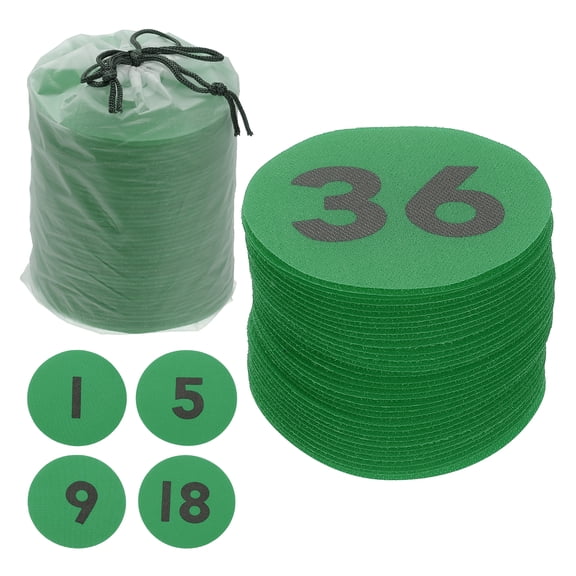 Uxcell 4 Inch Carpet Spot Markers, 36Pcs Circle Floor Sit Dots with Numbers 1-36 for Classroom Teacher, Green