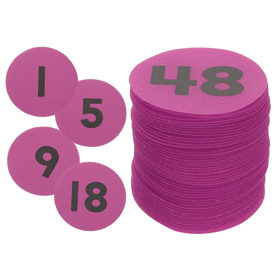 Uxcell 4 Inch Carpet Spot Markers, 48Pcs Circle Floor Sit Dots with Numbers 1-48 for Classroom Teacher, Rose Red