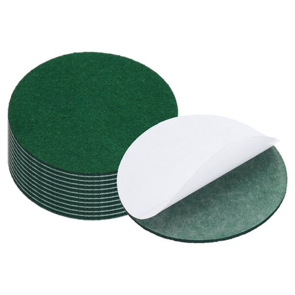 Uxcell 4 Inch Diameter Lamp Base Felt, 12Pack 3mm Thickness Round Soft Adhesive Felt, Dark Green