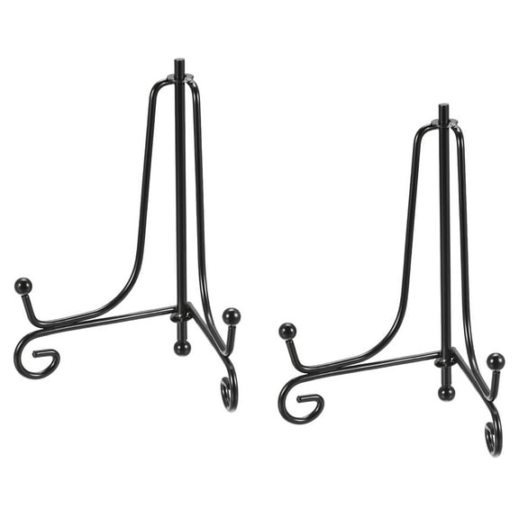 Uxcell 4 Inch Display Plate Holder, Iron Decorative Easel Stand Black 2 Pack