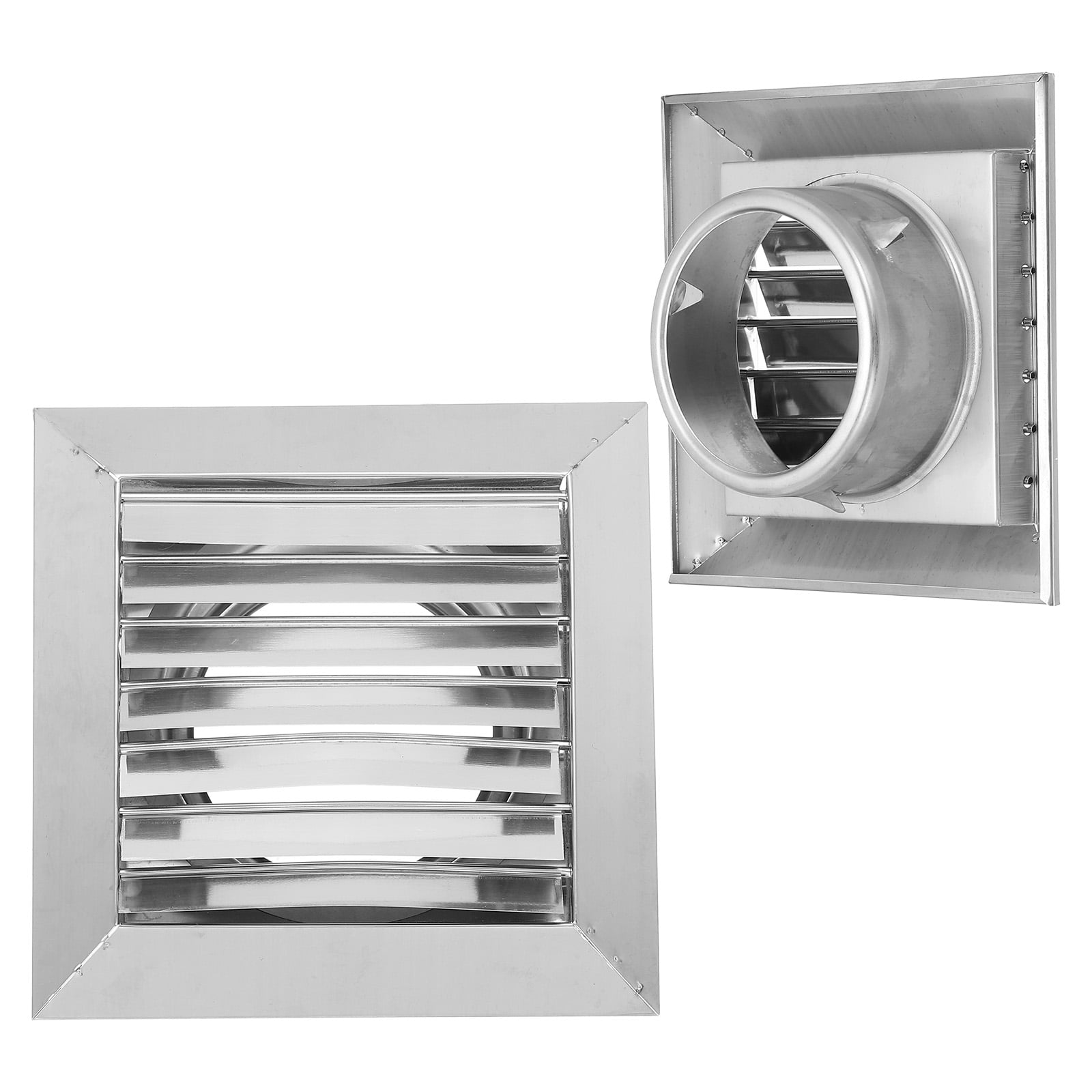 Uxcell 4 Inch Dryer Vent Cover, Stainless Steel Exterior Wall Outlet Vent Grille, Louvered with Flap