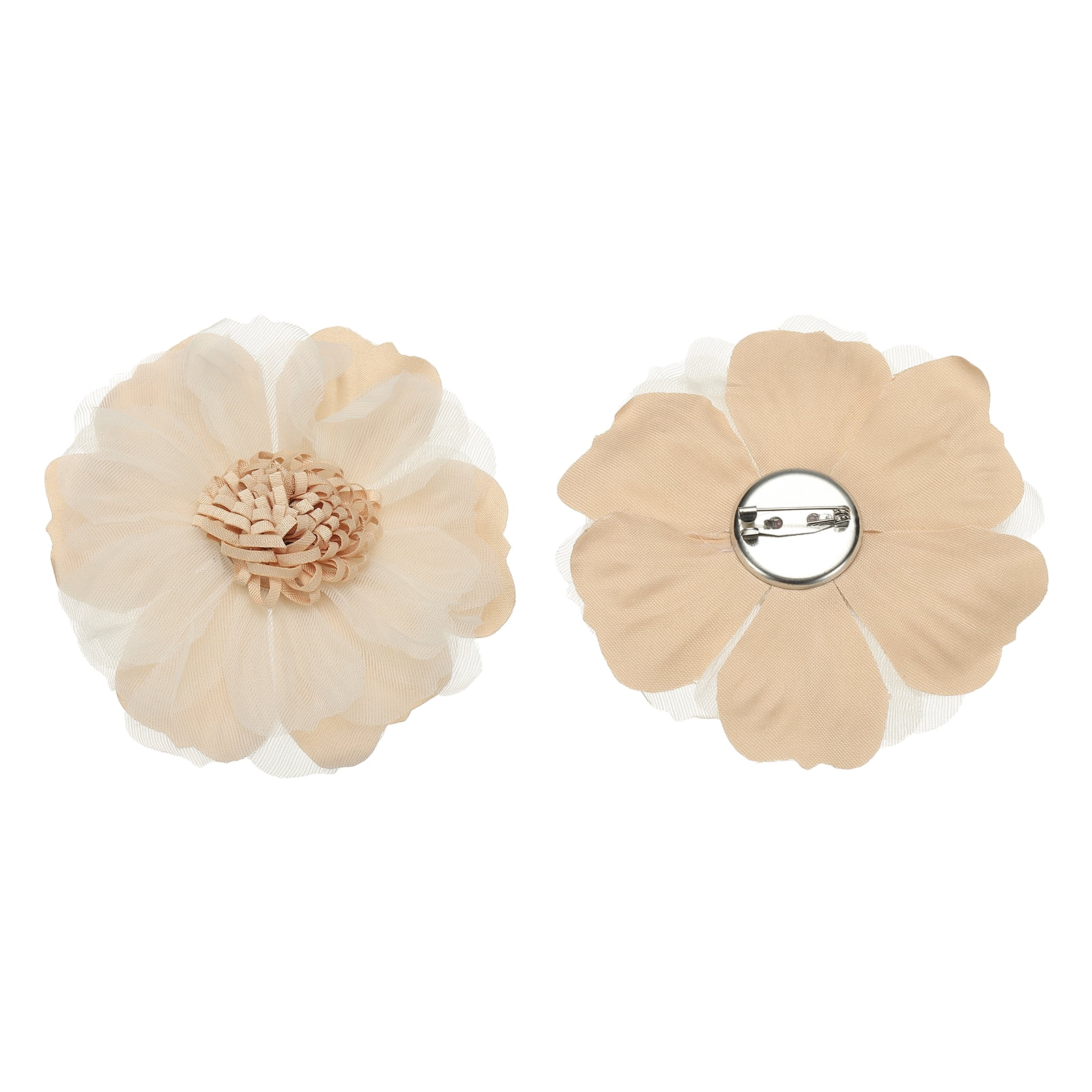 Uxcell 4 Inch Fabric Flower Brooch for Women Dress Skirt Scarf Hat Clothing  Decoration Accessories, 2 Pcs Beige - Walmart.com