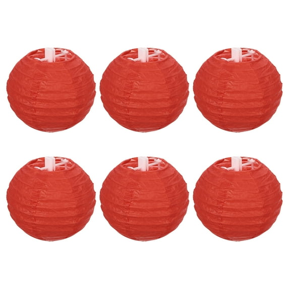 Uxcell 4 Inch Folding Hanging Wedding Home Party Paper Lanterns Red 6 Pack