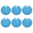 thumbnail image 1 of Uxcell 4 Inch Folding Hanging Wedding Home Party Paper Lanterns Sky Blue 6 Pack, 1 of 7