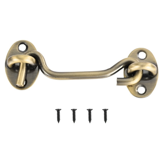 Uxcell 4 inch Hook and Eye Latch Barn Door Lock Stainless Steel, Bronze Tone