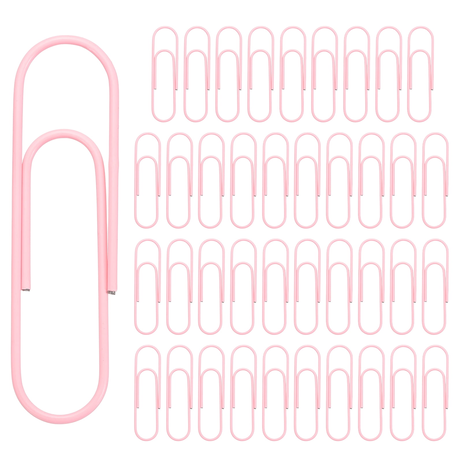Uxcell 4 Inch Large Paper Clip, 40Pcs Big Paper Clip Metal Giant Extra Large Rust-proof Strong Bulk for Home Office Supplies Organizing Files Document Bookmark, Light Pink