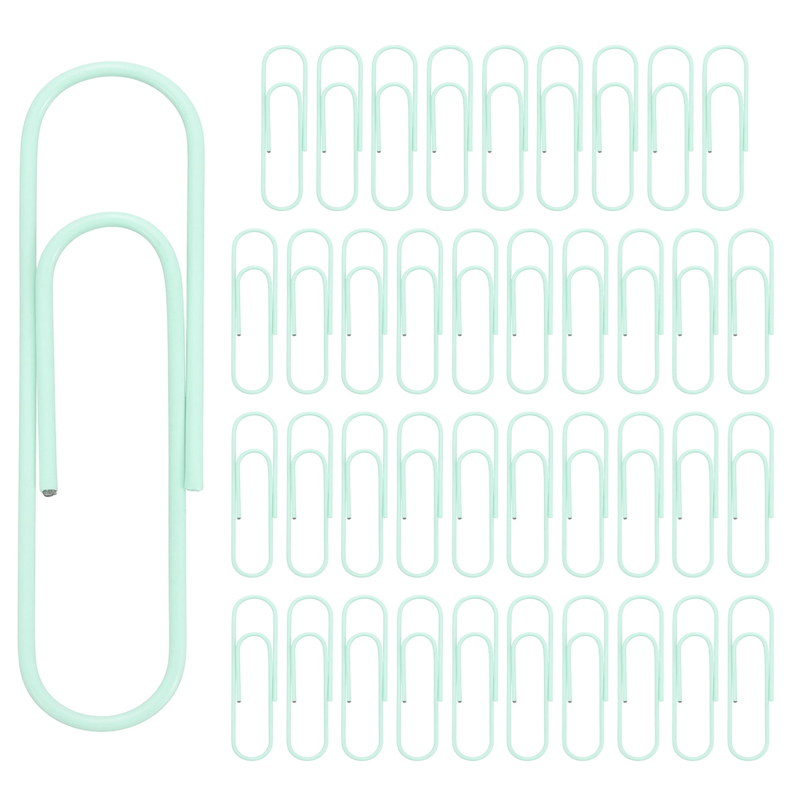 Uxcell 4 Inch Large Paper Clip, 40Pcs Big Paper Clip Metal Giant Extra Large Rust-proof Strong Bulk for Home Office Supplies Organizing Files Document Bookmark, Light Green