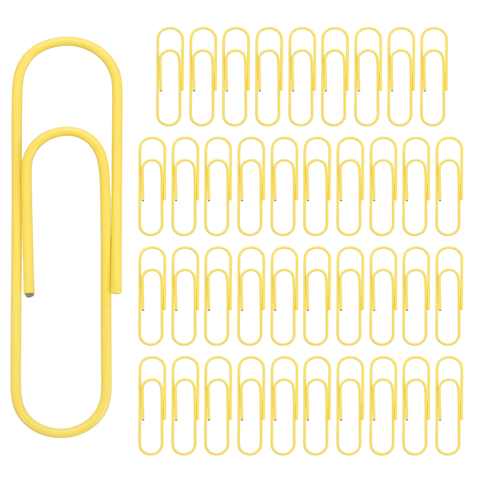 Uxcell 4 Inch Large Paper Clip, 40Pcs Big Paper Clip Metal Giant Extra Large Rust-proof Strong Bulk for Home Office Supplies Organizing Files Document Bookmark, Yellow