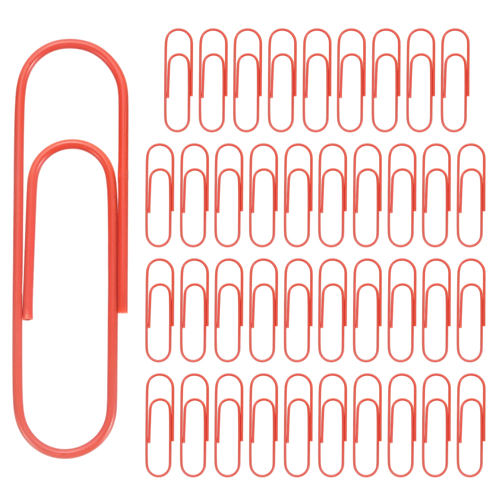 Uxcell 4 Inch Large Paper Clip, 40Pcs Big Paper Clip Metal Giant Extra Large Rust-proof Strong Bulk for Home Office Supplies Organizing Files Document Bookmark, Light Red