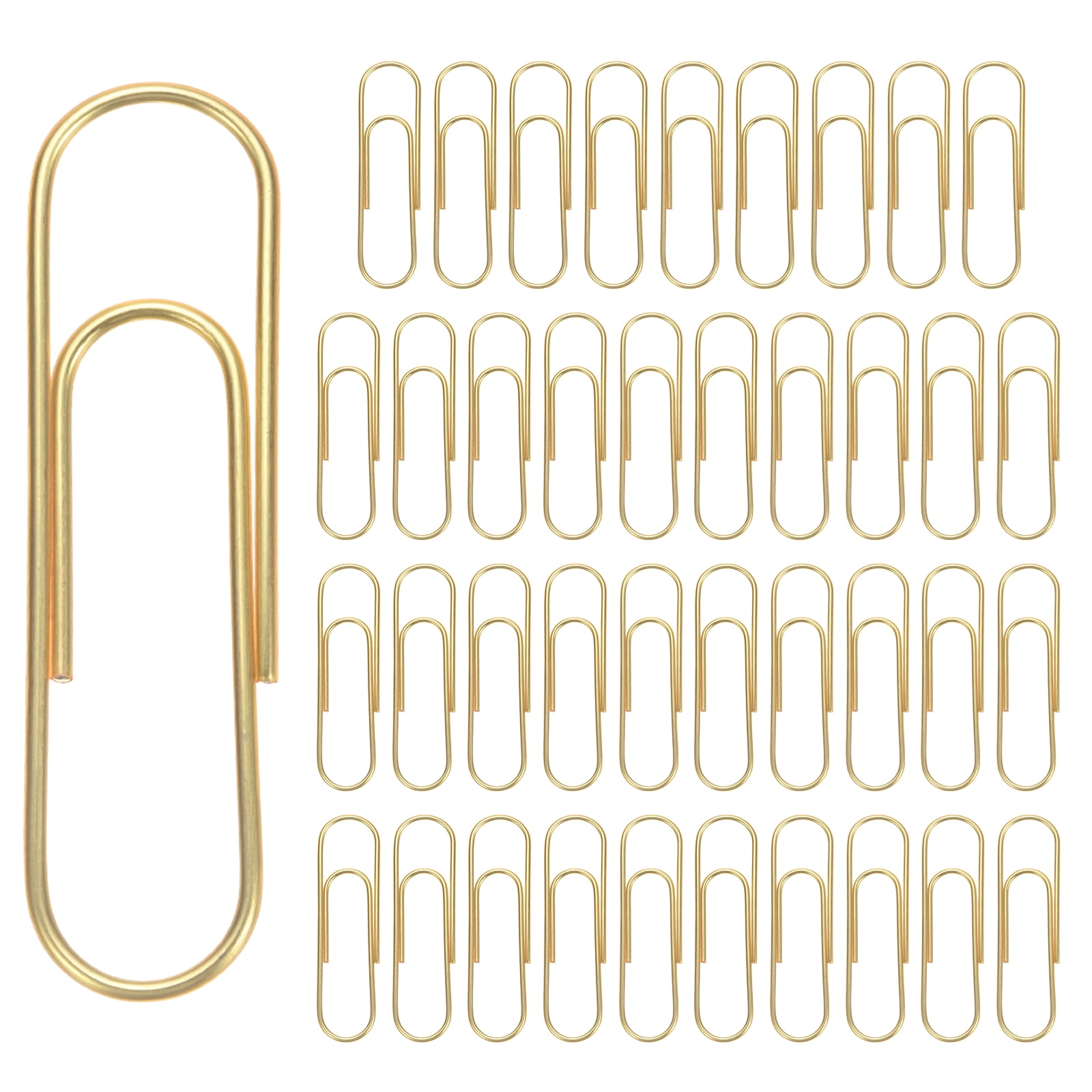 Uxcell 4 Inch Large Paper Clip, 40Pcs Big Paper Clip Metal Giant Extra Large Rust-proof Strong Bulk for Home Office Supplies Organizing Files Document Bookmark, Gold
