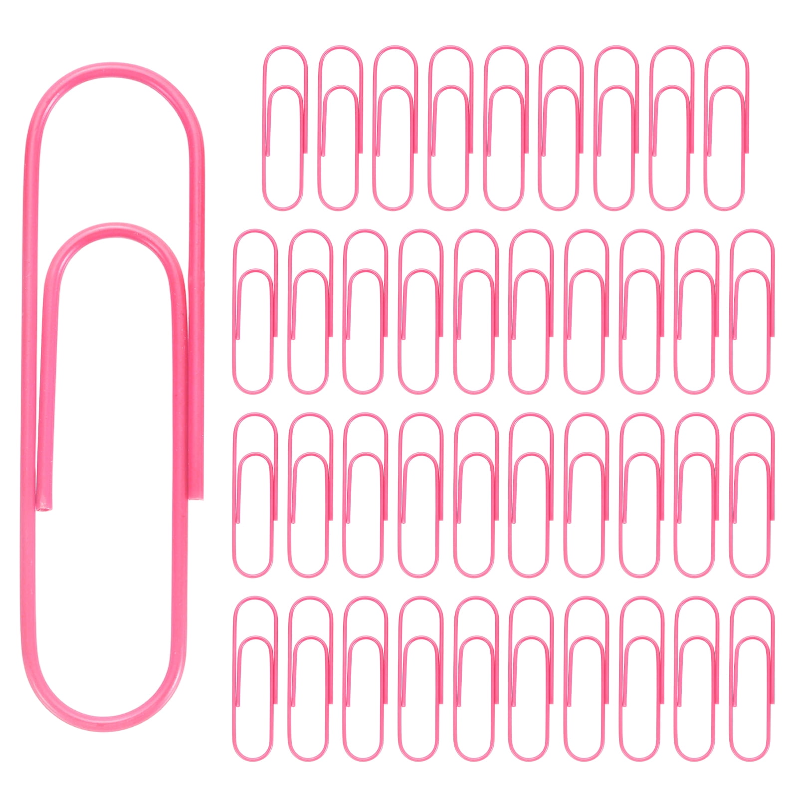 Uxcell 4 Inch Large Paper Clip, 40Pcs Big Paper Clip Metal Giant Extra Large Rust-proof Strong Bulk for Home Office Supplies Organizing Files Document Bookmark, Pink