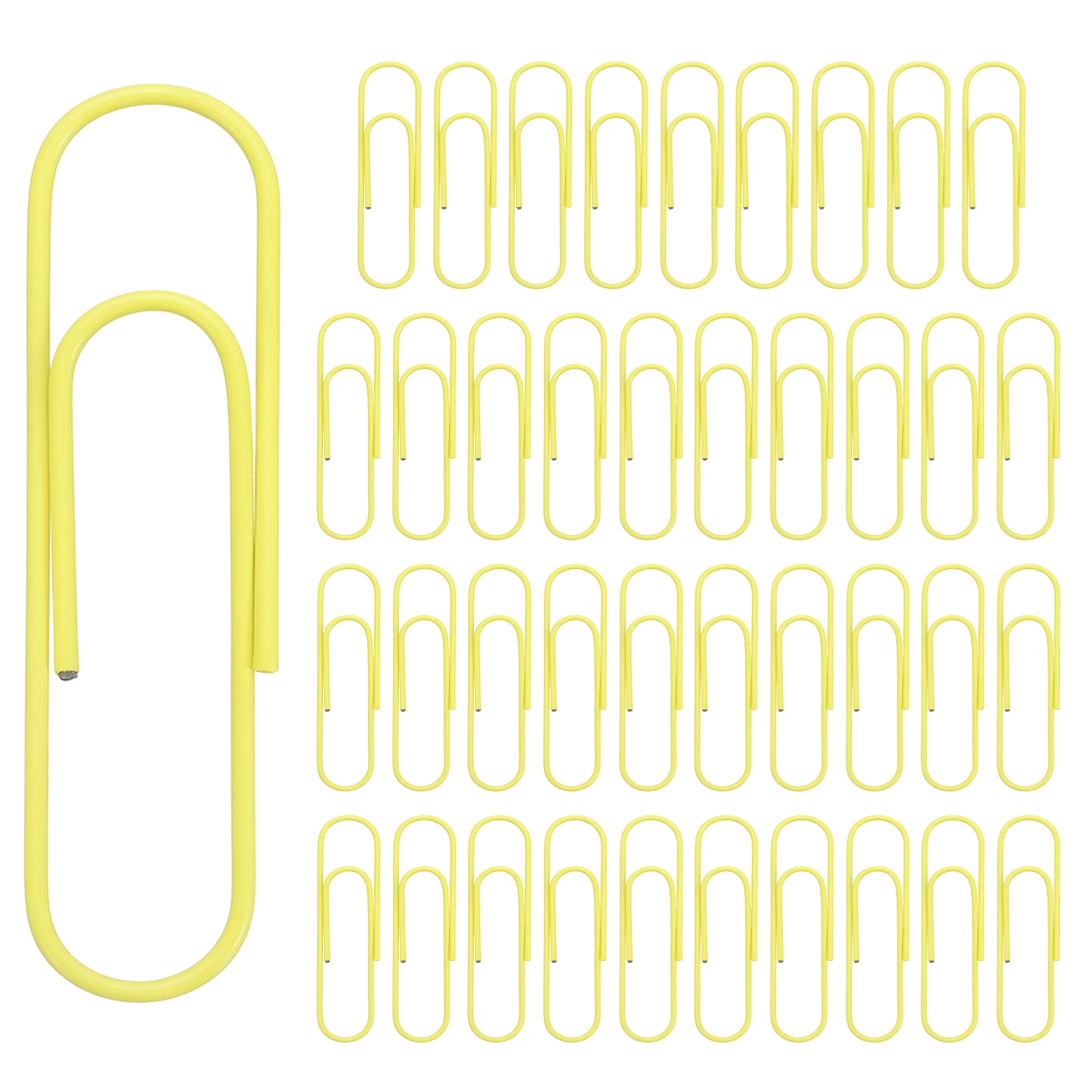 Uxcell 4 Inch Large Paper Clip, 40Pcs Big Paper Clip Metal Giant Extra Large Rust-proof Strong Bulk for Home Office Supplies Organizing Files Document Bookmark, Light Yellow