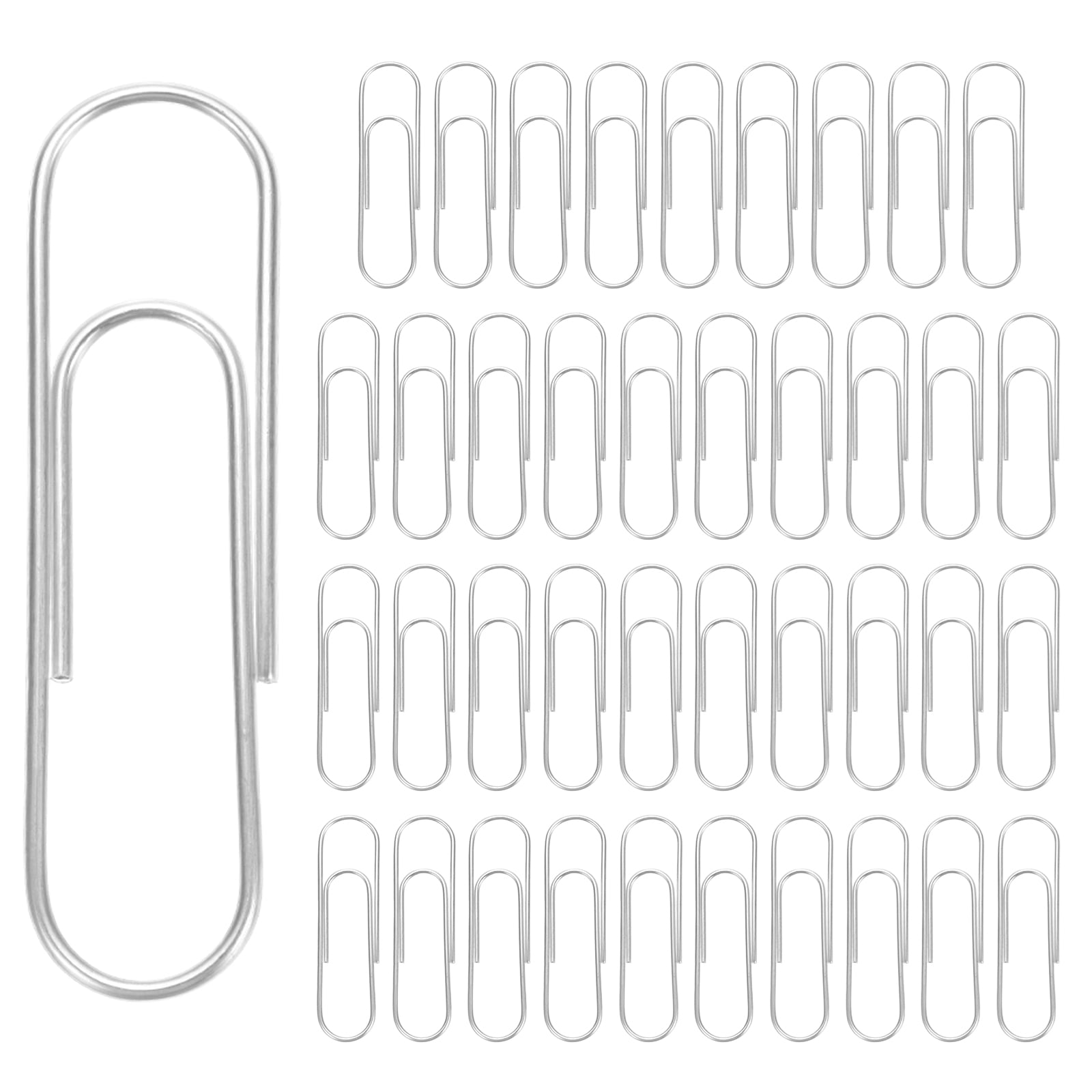 Uxcell 4 Inch Large Paper Clip, 40Pcs Big Paper Clip Metal Giant Extra Large Rust-proof Strong Bulk for Home Office Supplies Organizing Files Document Bookmark, Silver Tone