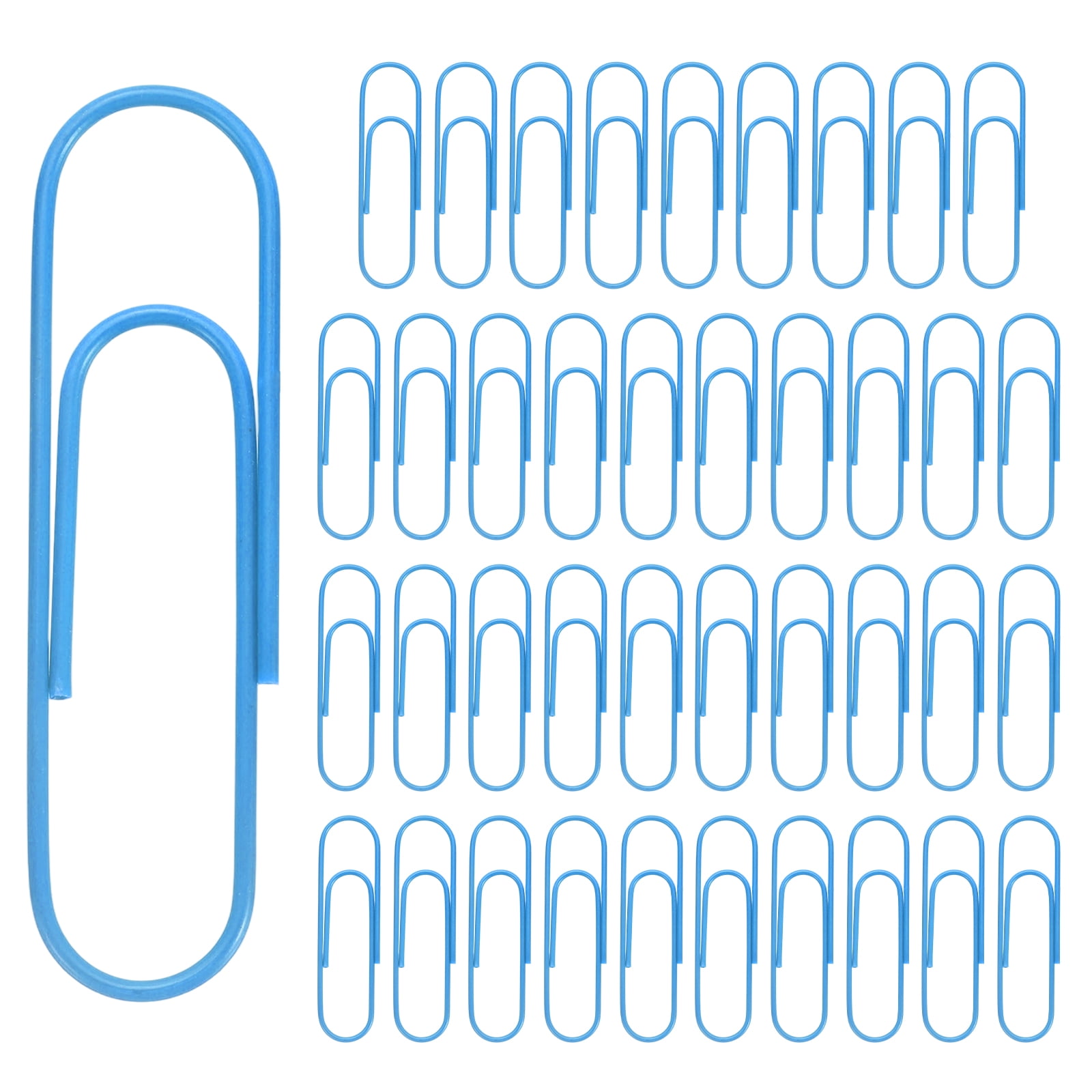 Uxcell 4 Inch Large Paper Clip, 40Pcs Big Paper Clip Metal Giant Extra Large Rust-proof Strong Bulk for Home Office Supplies Organizing Files Document Bookmark, Blue