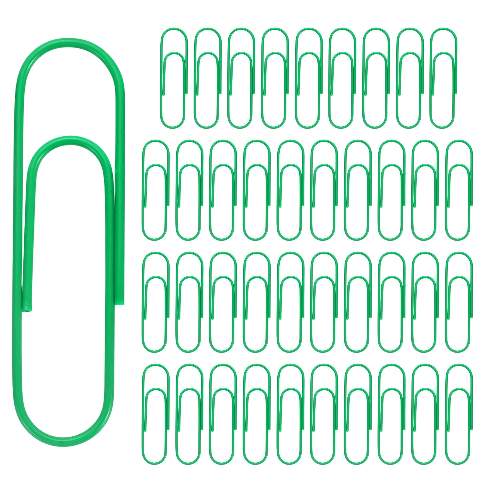 Uxcell 4 Inch Large Paper Clip, 40Pcs Big Paper Clip Metal Giant Extra Large Rust-proof Strong Bulk for Home Office Supplies Organizing Files Document Bookmark, Green