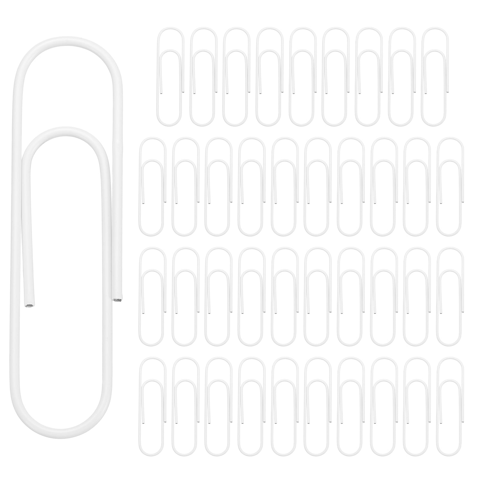 Uxcell 4 Inch Large Paper Clip, 40Pcs Big Paper Clip Metal Giant Extra Large Rust-proof Strong Bulk for Home Office Supplies Organizing Files Document Bookmark, White